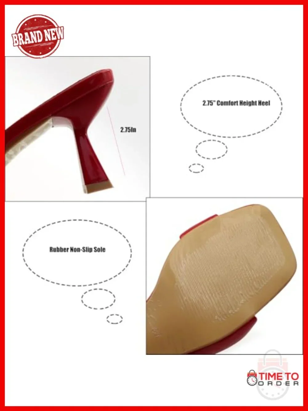 Leather Square Open Toe Kitten Heel Slide Sandals Party Evening Dress Shoes